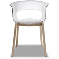 Natural Miss B Antishock Canteen & Breakout Wooden Leg Chair Transparent