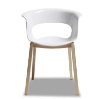 Natural Miss B Antishock Canteen & Breakout Wooden Leg Chair Glossy White
