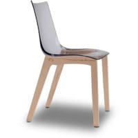 Natural Zebra Antishock Canteen & Breakout Wooden Leg Chair Translucent Smoked Grey