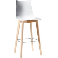 Natural Zebra Antishock Canteen & Breakout Wooden Leg Barstool Glossy White