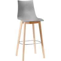 Natural Zebra Antishock Canteen & Breakout Wooden Leg Barstool Glossy Dove Grey