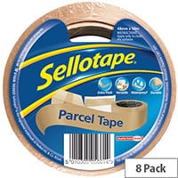 Sellotape Brown Parcel Tape 48mmx50m Pack of 8 1760686
