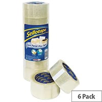 Sellotape Clear Packaging Tape 50mm x 66m (6 Pack)