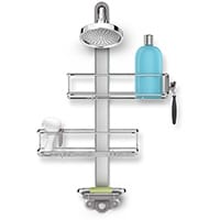 Simplehuman Adjustable Shower Caddy Stainless Steel & Anodised Aluminium BT1098 Single Pack