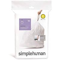 Simplehuman Pack of 20 Custom Fit Bin Liners Code E 20L CW0164
