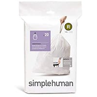 Simplehuman Pack of 20 Custom Fit Bin Liners Code R 10L CW0201