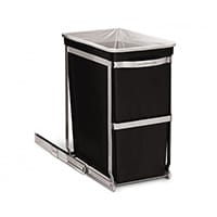 30L Simplehuman Pull-Out Drawer Bin – Polished Steel with Plastic Bucket - CW1124