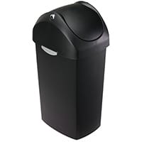 Simplehuman Slim Design Plastic Bin 60L Swing Lid Top Black CW1333
