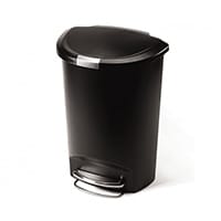 Simplehuman Semi-Round Plastic Bin 50L Pedal Operated Black CW1355