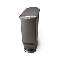 Simplehuman Slim Design Plastic Bin 40L Pedal Operated Grey CW1363