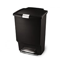 Simplehuman Rectangular Plastic Bin 45L Pedal Operated Black CW1371