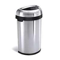 Simplehuman Semi-Round Steel Bin 60L Open Top Brushed Stainless Steel CW1468
