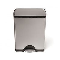 Simplehuman Rectangular Steel Bin 50L Pedal Operated Brushed Stainless Steel CW1816