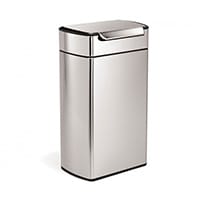Simplehuman Rectangular Steel Bin 40L Touch Bar Operated Brushed Stainless Steel CW2014
