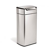 Simplehuman Rectangular Steel Bin 30L Touch Bar Operated Brushed Stainless Steel CW2015