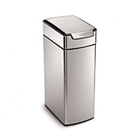 Simplehuman Slim Design Steel Bin 40L Touch Bar Operated Brushed Stainless Steel CW2016