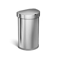 Simplehuman Semi-Round Sensor Bin 45L Brushed Stainless Steel for Use With 4 AA Batteries (Included) ST2009