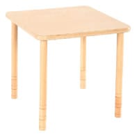 Flexi Square Height Adjustable Table 800mmx800mmx480-580mm Beech Finish