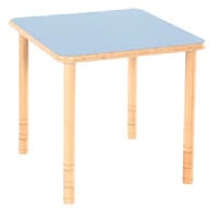 Flexi Square Height Adjustable Table 800mmx800mmx480-580mm Blue Top