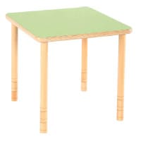 Flexi Square Height Adjustable Table 800mmx800mmx640-760mm Green Top