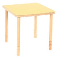 Flexi Square Height Adjustable Table 800mmx800mmx640-760mm Yellow Top