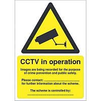 Protection Act-Compliant CCTV Warning Sign Data A5 Self-Adhesive