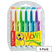Stabilo Swing Cool Highlighter Pen, Wallet of 6 Assorted (Ref 275/6) - Vibrant and Long-Lasting Highlighters