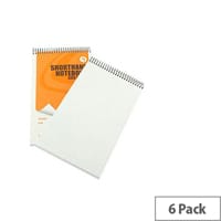 Silvine Spiral Bound Shorthand Notebook 5x8 Inches 150 Leaf Ruled Feint Pk 6 449