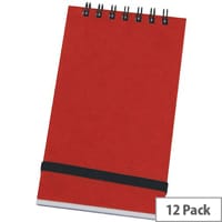Silvine Red Spiral Bound Elastic Notebook Pack of 12 194