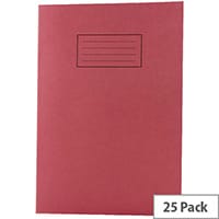 Silvine Tough Shell Exercise Book A4 Feint Ruled with Margin Red EX142