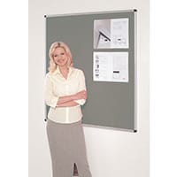 Noticeboard Fire Resistant Aluminium Frame W1200XH900 Charcoal