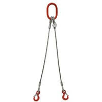 Sling -Wire Rope (1M) 8mm Dia Made To Order Non-Returnable 2 Leg Sling