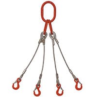 Sling -Wire Rope (1M) 8mm Dia Made To Order Non-Returnable 4 Leg Sling