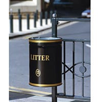 Knight Open Top Post Mounted Litter Bin Single Pack