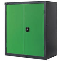 Probe Small Cupboard Complete With One Adjustable Shelf W915xD460xH1015mm Black Body Green Door