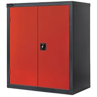 Probe Small Cupboard Complete With One Adjustable Shelf W915xD460xH1015mm Black Body Red Door