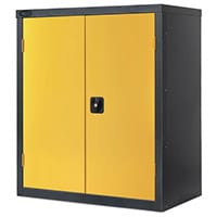 Probe Small Cupboard Complete With One Adjustable Shelf W915xD460xH1015mm Black Body Yellow Door