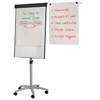 Mobile Pro Easel With Side Arms And Magnets White/Black/Grey Plastic/Alumin
