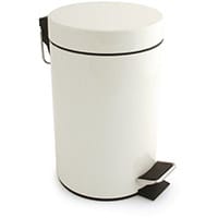 3 Litre White Pedal Bin Single Pack