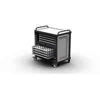 Lapstore Secure Charge Trolley For Up To 16 Mid Sized Laptops Light Grey & Black 8 Drawers - 2 Compartments in Each