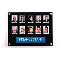 Black Staff Photo Board 10 Capacity C/W Security Front