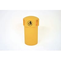 Spacebin Hooded Yellow Plastic Litter Bin With Galvanised Liner And Tidyman Logo 145 Litres Capacity