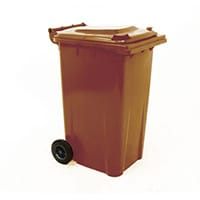 Refuse Container 240 Litre 2 Wheeled Colour Brown