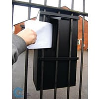 Large Steel Gate & Railing Post Box Black