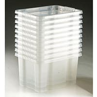 Topstore 24L Clear Storage Boxes Pack Of 10 Transparent Plastic Containers