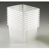 Topstore 35L Clear Storage Boxes No Lids Pack Of 10 Transparent Plastic Containers