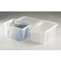 Topstore 24 Ltr Clear Storage Boxes Pack Of 10 Transparent Plastic Containers