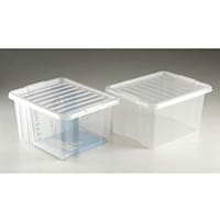 Topstorr 35L Clear Storage Boxes with Lids Pack Of 10 Transparent Plastic Containers