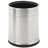 10 Litre Metal Waste Paper Bin Matt Stainless Steel Finish