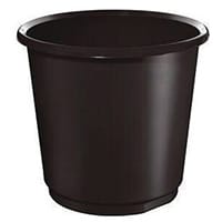 18 Litre Black Plastic Wastebaskets Single Pack